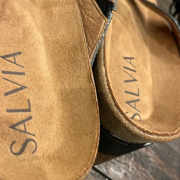 SALVIA Leather/Suede Anoros Sandals in Lizzard Pewter - Picture 15 of 16